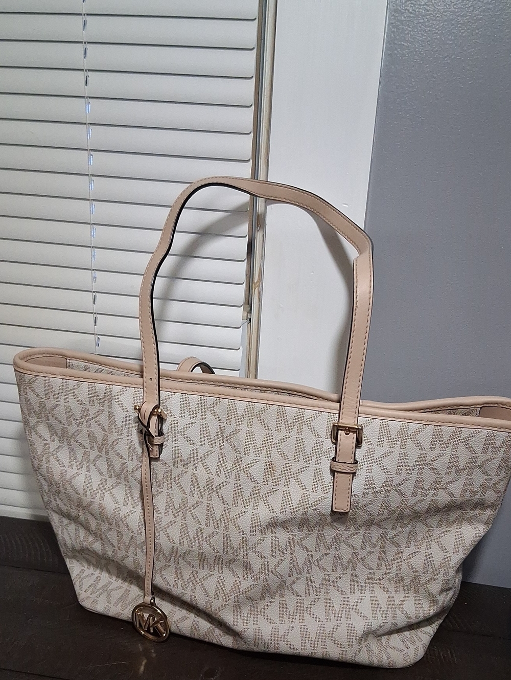 Michael Kors Beige Tan MK Logo Tote